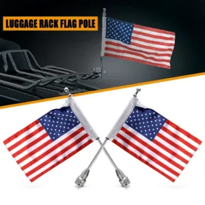 Football Match Decoration Polyester Fabric Custom American Flag Ornament for Harley Road King Glide Rear Rack Universal Fit