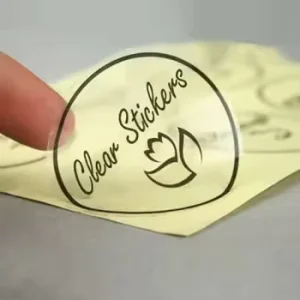 For Glass Plastic Cups Business Name Sticker Roll Clear Vinyl 2 3 Inch Round Transparent Labels Custom Logo Stickers