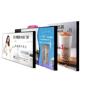 Frameless Backlit LED Soft Denim Fabric Wall Mount Hanging Decorative Lighted Display Art Ring Small Signage Light Box