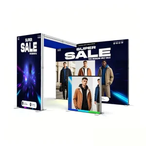 Frameless SEG High Brightness Light Box Display Stand with Dye Sublimation Print Wrinkle Fade Resistant for Exhibition Booth