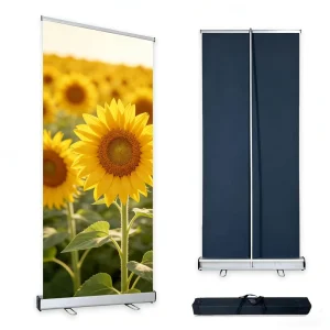 Free Design 80*200 Retractable Roll up Banner Aluminum Frame Advertising Stand with Custom Logo Portable Pull up Display Sign