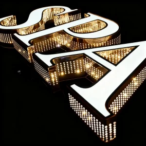 Free Design Customize LED Sign Outdoor Stainless Steel Punching Perforated Custom Illuminated LED 3D Channel Letters Lights Sign