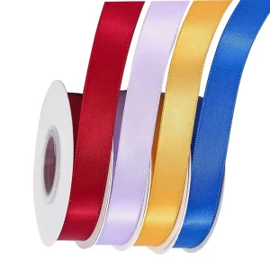 Free Design Mixed Color Logo Single Face Double Face Satin Custom Ribbon with Logo Ink Printing for Gift Wrap Decoration