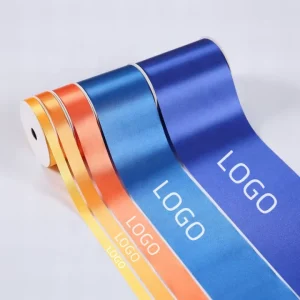 Free Sample Polyester Custom Printed Silk Satin Ribbon Single Face 6 Inch Double Sided Satin Ribbon for Home Decoration