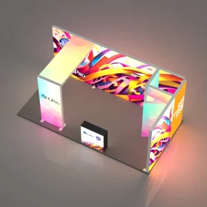Free Standing Illuminated Exhibit Light Box Display Custom 10 X 20 Trade Show Booth