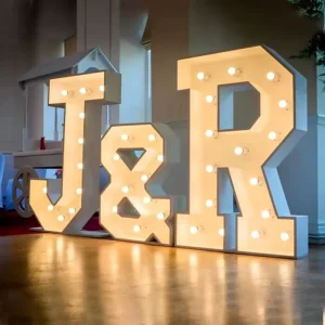 Freestanding Bulb Letter Light Custom Made 3D Letter Sign for Banquet Stage Decor