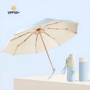 Fresh Style Five Folding 8 Ribs Umbrella Sunny Rainy Days Sun Blocking UV Protective Parasol for Girls Women