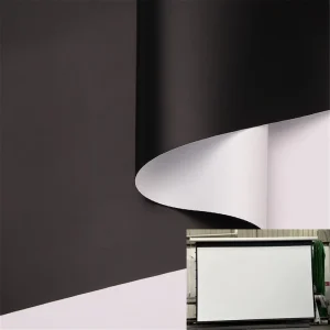 Front White Back Black PVC Film 0.33mm 4.8m Width Projection Screen Material For Tab Tensioned Motorized Screen