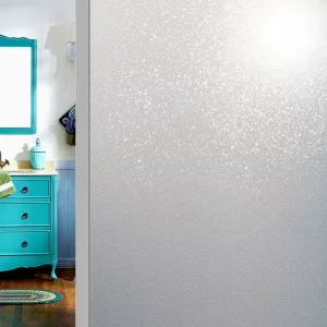 Frosted Adhesive Pvc Glitter Static Cling Window Film for Home