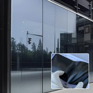 Frosted Black Decorative Architectural Window Film Building Glass Privacy Protection Tint Matte Sandblasted Office Film
