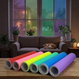 Frosted Effect Self Adhesive Window Decorative Colorful Tinted Film