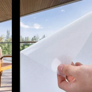 Frosted Glass Film Matte White Static Cling Glass Film No Glue Anti UV Window Sticker Non Adhesive for Privacy Bathroom