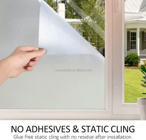 Frosted Glass Window Film for Bathroom Static Cling Heat Blocking Stickers for Home Indoor Opaque Frosting Coverings House Tint
