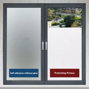 Frosted Window Privacy Film for Kitchen & Office Heat Insulation & Light Blocking Glass Sticker Translucent Design Static Cling