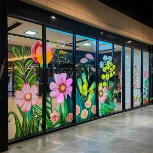 Full Color Custom Transparent Eco Friendly UV Resistant Self Adhesive Cling Vinyl Window Stickers Decal Printing Logo Poster