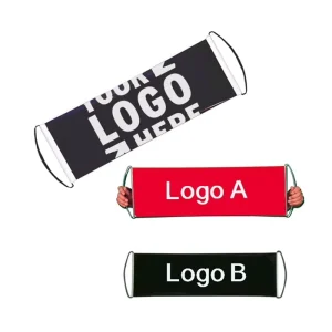 Full Color One or Double Sided Printing Commerce Custom Logo Sports Fan Advertising Cheering Roll up PET Hand Scrolling Banner