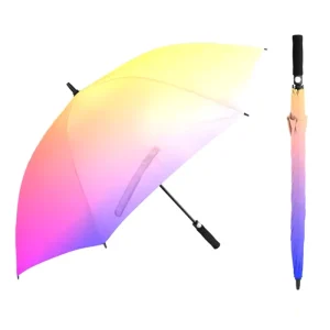 Full Print Customization Gradient Color Design Large Golf Umbrella Automatic Windproof Protection Umbrella