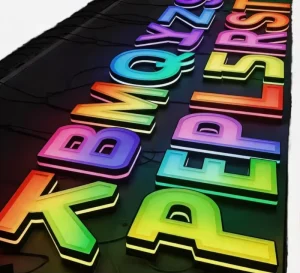 Full RGB Dynamic Running Edge LED Sign Custom 3D Color Chasing Luminous Letters For Cafe Salon Outdoor Storefront