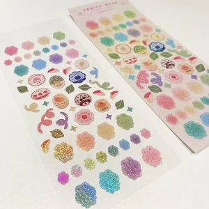 Full Sheet A4 Waterproof Glitter Stickers Sheets Printable Clear Self Adhesive Vinyl Label with Clear Backing Custom Sticker Use