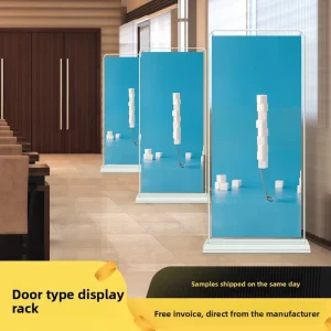 G frame White Door type Floor standing Display Stand 80×180 Poster Hanger Iron Water filled Advertising Sign Banners