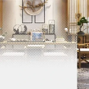 GYC GL0352 Eco Friendly 2mil Dot Gradient Frosted Glass Film One Way Matrix Semi Transparent Privacy Self Adhesive Office