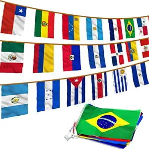 Gahumi Promotional Chequered Flag Bunting String Flag Set Of 20 Latin American Country Flags Custom