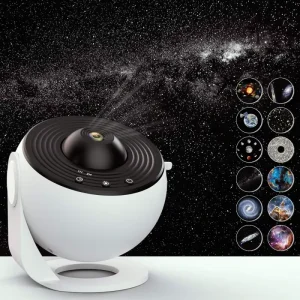 Galaxy Projector Earth Lamp with 13 Film Slides Starry Sky Night Light for Kids Bedroom Ambient Sleep Lamp