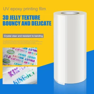 Garment 3D Logo Sticker Printing Film 0.3/0.61*100m Roll 3D Epoxy UV Film for DX7 UV Printer
