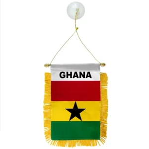 Ghana Soccer Match Digital Printing Pennant Mini Banner for Cars Hanging Aluminum Flagpole Window Hanging