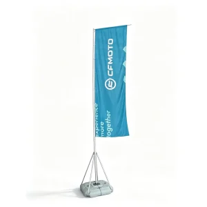 Giant 3M 3.5M 5M 7M Telescopic Aluminum Polyester Silver Rectangle Flagpole Water Injection Base for Indoor
