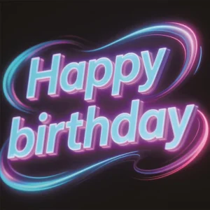 Giant LED 3D Resin Happy Birthday Letters Hand-Polished for Party Decorations and Advertising