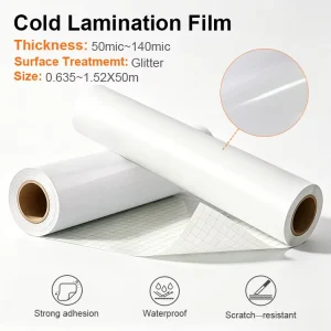 Glitter Effect Soft PVC Cold Laminating Film Waterproof Self Adhesive Roll Poster DIY Crafts Photo Album Sticker Protection High