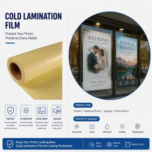 Glossy Cold Lamination Film for Vehicle Wraps Self Adhesive Vinyl Outdoor Signage