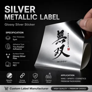 Glossy Matte Silver Self Adhesive Labels Tyre Adhesive Stickers Electrical Nameplates Eco Friendly Durable Custom Orders