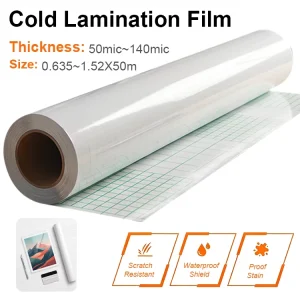 Glossy Soft Translucent Cold Lamination Film Roll PVC Permanent Adhesive Anti Scratch Waterproof Overlaminate For Gift Craft