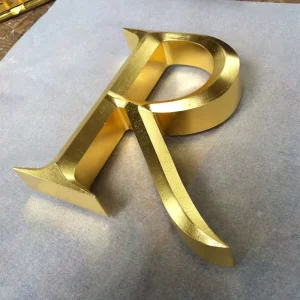 Gold Etched Design Metal Letter for Wall Art Character Design