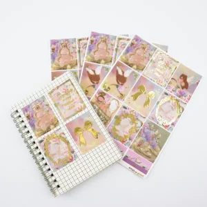 Gold Foil Stamping Elegant Style Custom Kiss Cut Stickers for Wedding Invitation and Party Favor Gift Wrap