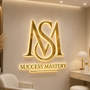 Gold LED Backlit Sign 3D Acrylic Letter Backlit Logo Sign for Business Outdoor Signage Design