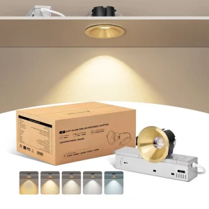 Gold LED Downlight Recessed Ceiling Lamp Spotlight Aluminum LED COB Light 8W 120V Hotel Engineering Home Office Store