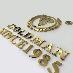 Gold Mirror Alphabet Logo Metal Wall Letters Sign