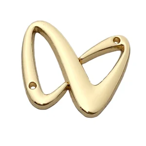 Gold Plated Garment Private Label Accessory Hollow Letter Sewing Metal Name Badge Alloy Metal Logo Tags for Dress