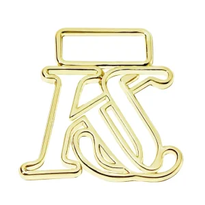Gold Plated Handbag Accessory Hollow Letter Keychain Zinc Alloy Decorative Purse Logo Metal Hang Tags Plate