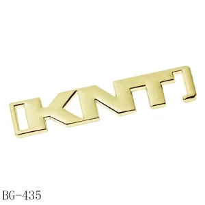 Gold Plated Sewing Small Shoelace Tags Custom Hollow Letter Metal Private Labels for Underwear