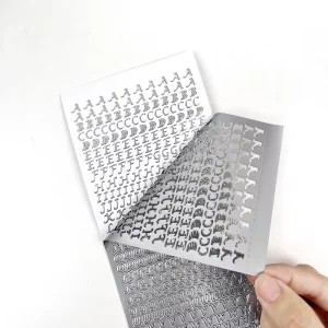Gold Silver Stamping Letter Stickers PVC Alphabet Decorative Letter Stickers for Scrapbook Paper Craft