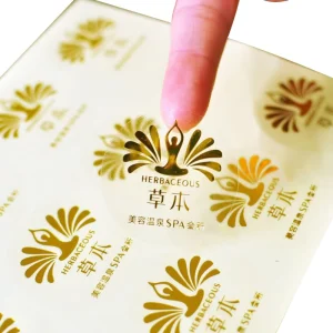 Gold stamped English Letters Waterproof Self adhesive Artificial Flower Label Stickers for Craft and Photo Frame Use