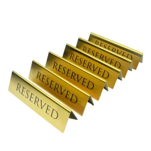 Golden Acrylic zinc Alloy copper Reserved Table Signs Seating Table Signs Wedding Waterproof Double sided Mark Seat Signs