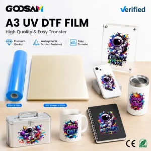 Goosam Self Adhesive Transparent Clear UV DTF Flatbed Printer AB A&B Label PET Sticker Film A B Sheet UV DTF Paper A3