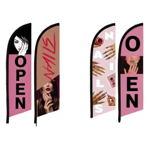 Grand Opening Advertising Flying Outdoor Custom Event Windless Beach Rectangle Teardrop Church Blade Feather Flag Banner