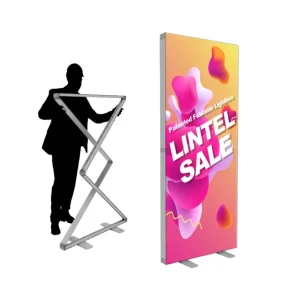 Green LED Folding Pullable Light Box Indoor Promotion Display Unit Bright Roll Up Lightbox for Trade Show Lobby