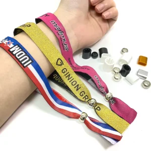 Guangzhou Textile Polyester Eco-Friendly Printed Bracelet Festival Wristband with Clasp